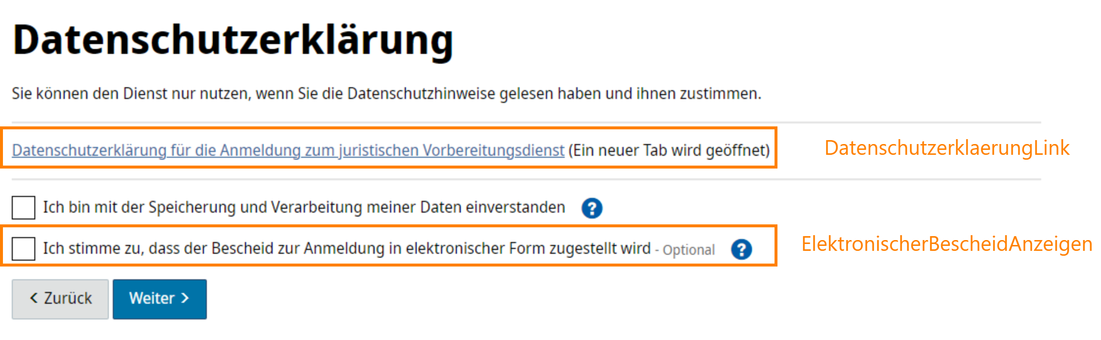 Datenschutz Seite
