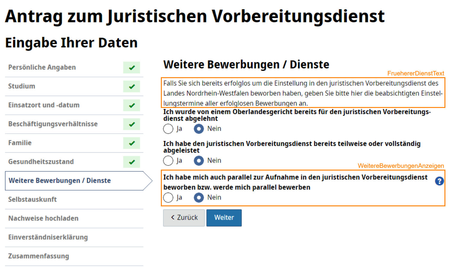 WeitereBewerbungen